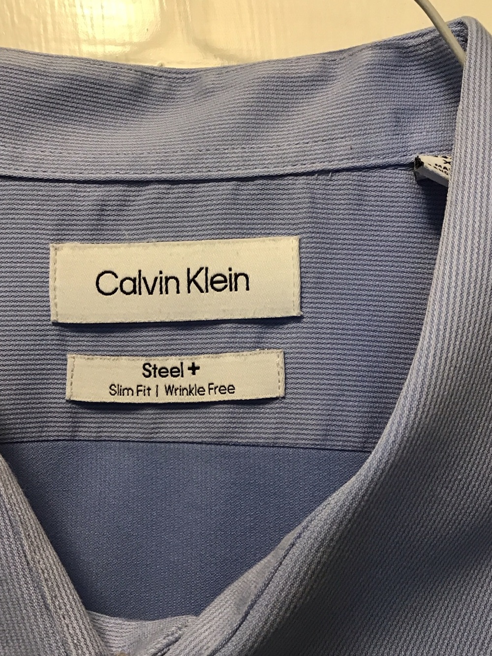 Calvin Klein Slim Fit Light Blue Textured Dress Shirt